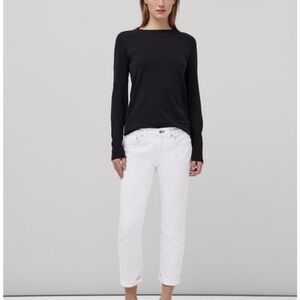 Rag & Bone The Dre Boyfriend Skinny Low Rise Stretch Aged Bright White Size 23